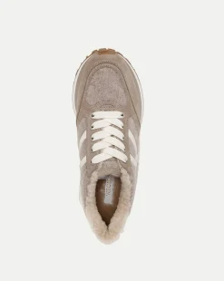 Valentina Shearling Sneaker in Grey
