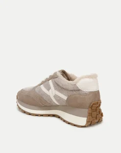 Valentina Shearling Sneaker in Grey