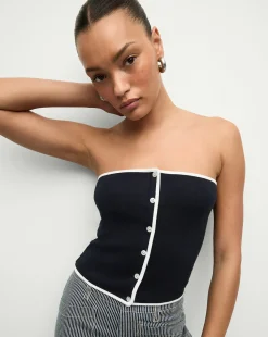 Valley Knit Top in Navy