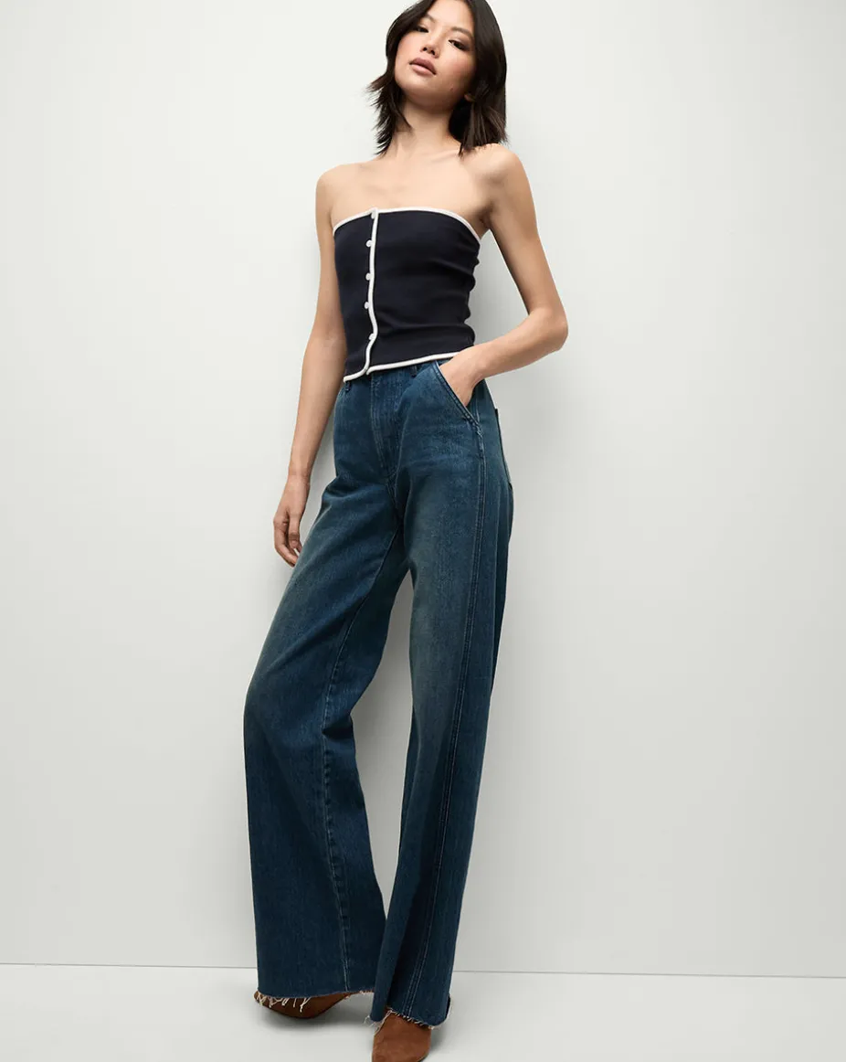 Valley Knit Top in Navy