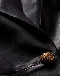 Vega Leather Dickey Jacket in Black