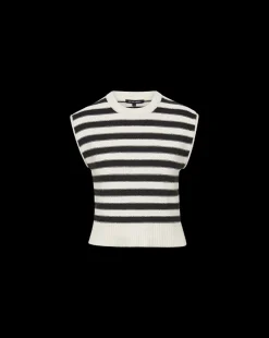 Vera Cotton Tank in Off-White/Black