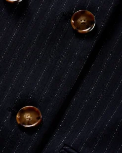 Winslow Pinstripe Collarless Jacket