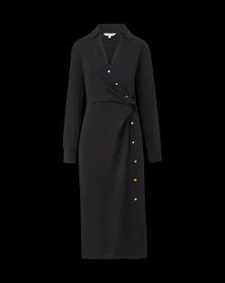 Wright Midi Dress in Black | Shirt Dress